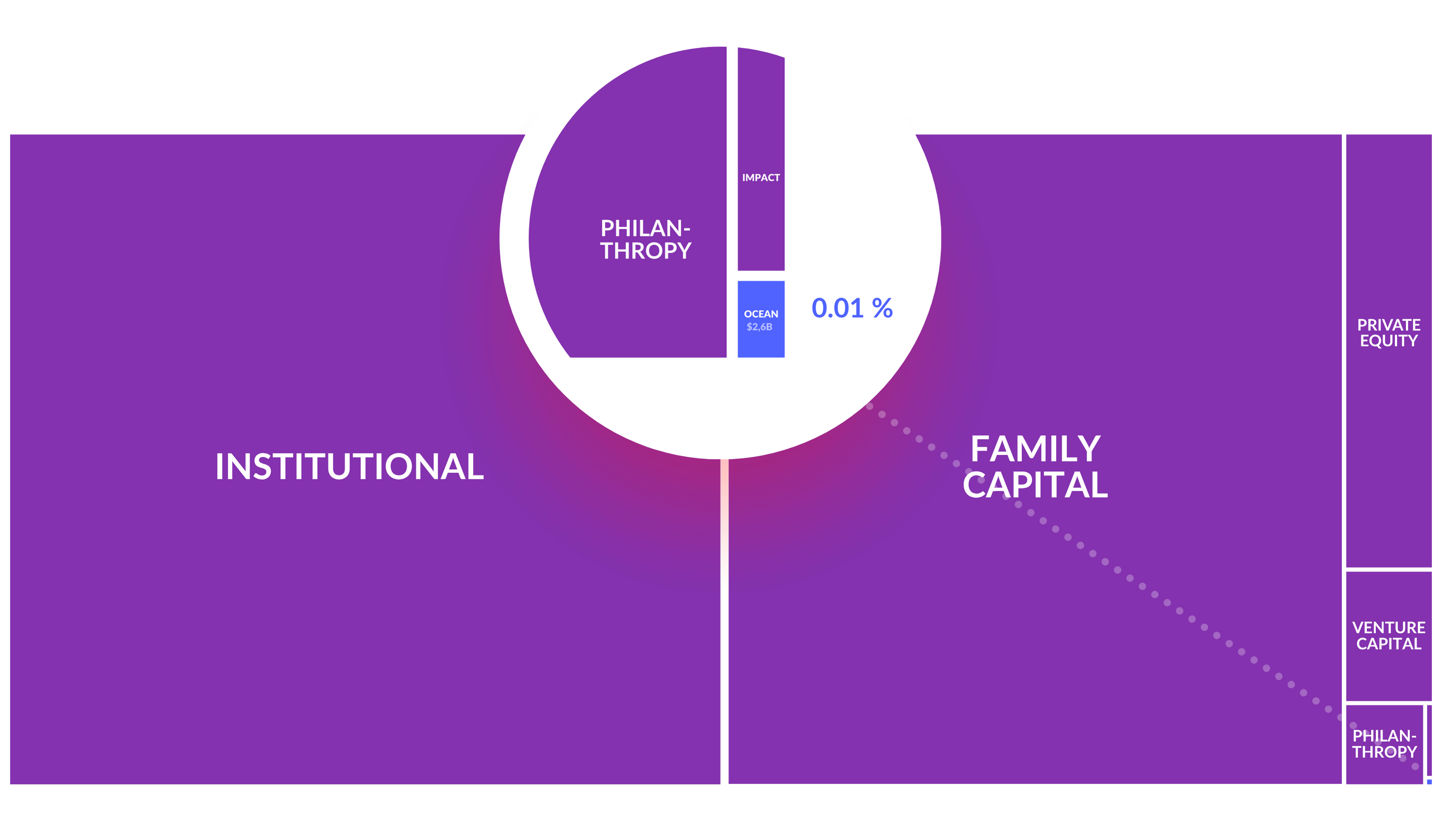 Graph showing the ocean's tiny proportion of all investments